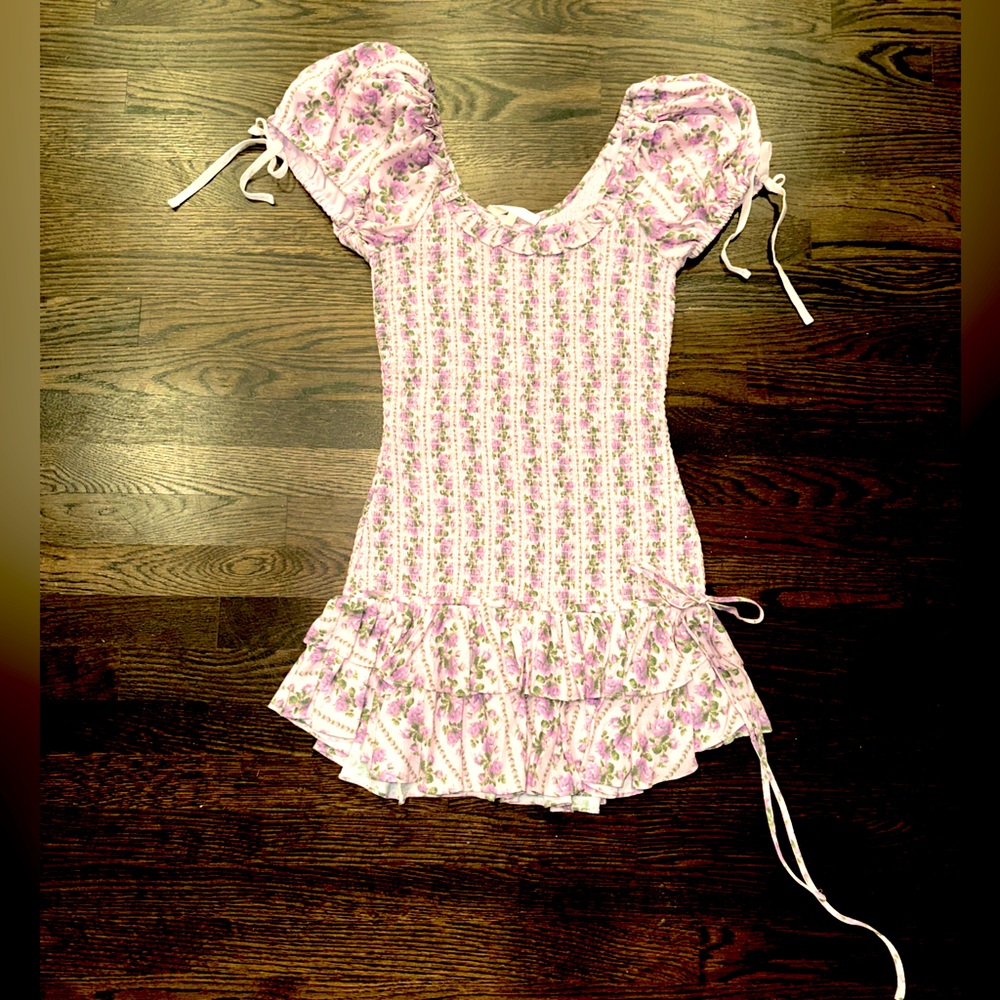 LoveShackFancy mini dress with bows Size M